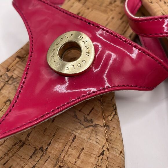 Cole Haan “Tabitha” Bright Pink & Gold Designed Thong Sandals (Size: 6.5) - Picture 11 of 11